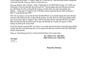 Công văn 2252/TCT-TS thu phí tiền thuê đất