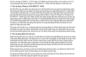 Công văn 1233/BXD-KTTC Hướng dẫn thực hiện TT 03/2005/TT - BXD.