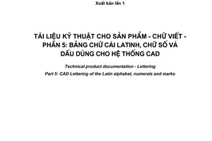 Tiêu chuẩn quốc gia TCVN 7284-5:2005 (ISO 3098-5:1997) về Tài liệu kỹ thuật cho sản phẩm - Chữ viết - Phần 5: Bảng chữ cái Latinh, chữ số và dấu dùng cho hệ thống CAD