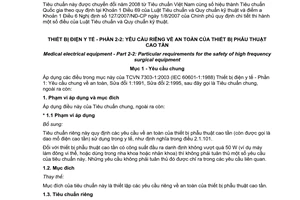 Tiêu chuẩn quốc gia TCVN 7303-2-2:2006 (IEC 60601-2-2:2002) về Thiết bị điện y tế - Phần 2-2: Yêu cầu riêng về an toàn của thiết bị phẫu thuật cao tần