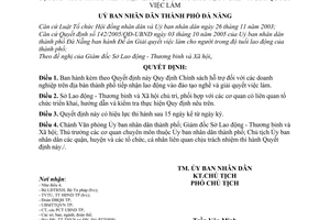 Quyết định 63/2006/QĐ-UBND chính sách hỗ trợ các doanh nghiệp trên địa bàn thành phố tiếp nhận lao động đào tạo nghề giải quyết việc làm