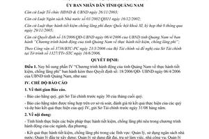 Quyết định 26/2006/QĐ-UBND thực hành tiết kiệm chống lãng phí tỉnh Quảng Nam