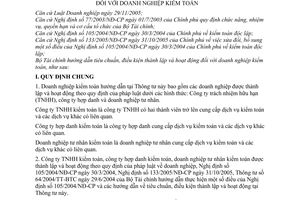 Thông tư 60/2006/TT-BTC hướng dẫn tiêu chuẩn điều kiện thành lập hoạt động doanh nghiệp kiểm toán