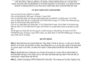 Quyết định 109/2006/QĐ-UBND trình tự, thủ tục,thu hồi đất tổ chức,gia đình,cá nhân,cộng đồng,cơ sở tôn giáo,người VN ở nước ngoài vi phạm luật đất đai