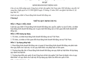 Luật kinh doanh bất động sản 2006 63/2006/QH11