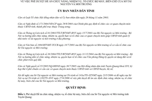 Quyết định 22/2006/QĐ-UBND Đề án chức năng tổ chức biên chế Sở Tài nguyên Tuyên Quang
