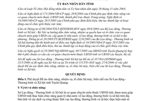 Quyết định 29/2006/QĐ-UBND chức năng tổ chức bộ máy sở lao động Tuyên Quang