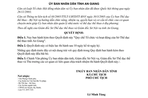 Quyết định 29/2006/QĐ-UBND Tổ chức hoạt động Sở Thể dục thể thao An Giang
