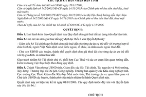 Quyết định 1001/QĐ-UBND đơn giá thuê đất