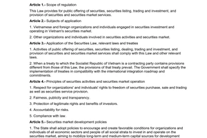 Law No.70/2006/QH11 of June 29, 2006 on securities