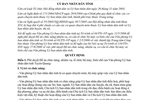 Quyết định 18/2006/QĐ-UBND chức năng tổ chức văn phòng Uỷ ban Tuyên Quang