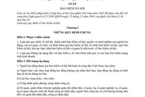 Luật bảo hiểm xã hội 2006 71/2006/QH11