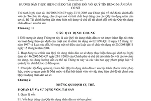 Thông tư 62/2006/TT-BTC hướng dẫn thực hiện chế độ tài chính Quỹ tín dụng nhân dân cơ sở
