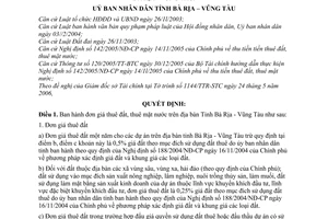 Quyết định 1881/2006/QĐ-UBND đơn giá thuê đất, thuê mặt nước