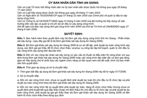 Quyết định 30/2006/QĐ-UBND bộ Đơn giá xây dựng công trình tỉnh An Giang