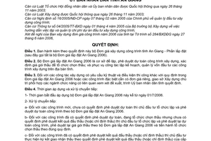 Quyết định 32/2006/QĐ-UBND bộ Đơn giá xây dựng công trình tỉnh An Giang