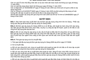 Quyết định 31/2006/QĐ-UBND bộ Đơn giá xây dựng công trình tỉnh An Giang