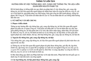 Thông tư liên tịch 03/2006/TTLT-BCA-VKSNDTC-TANDTC  hướng dẫn thông báo gửi cung cấp thông tin tài liệu liên quan đến người phạm tội