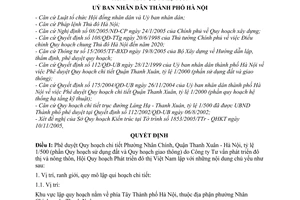 Quyết định 85/2006/QĐ-UBND phê duyệt Quy hoạch chi tiết Phường Nhân Chính, Quận Thanh Xuân - Hà Nội, tỷ lệ 1/500