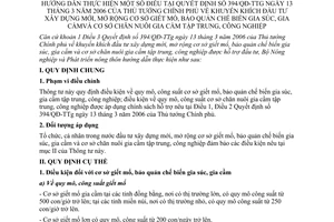 Thông tư 42/2006/TT-BNN khuyến khích ĐTXD mới mở rộng cơ sở giết mổ bảo quản chế biến gia súc gia cầm chăn nuôi tập trung công nghiệp