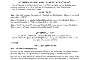 Quyết định 1581/QĐ-BNN-KH Quy định tạm thời quản lý điều tra cơ bản ngành nông nghiệp phát triển nông thôn