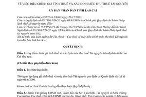 Quyết định 48/2006/QĐ-UBND điều chỉnh giá tính thuế xác định mức thu thuế