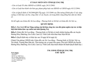 Quyết định 50/2006/QĐ-UBND Tăng cán bộ xóa đói giảm nghèo xã đặc biệt khó khăn miền núi Quảng Trị