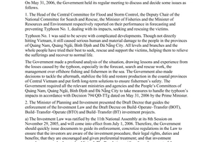 Resolution No. 12/2006/NQ-CP, on the Government’s May 2006 regular meeting