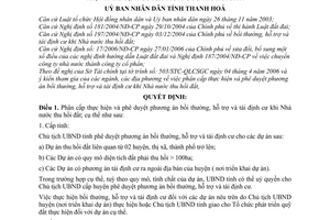 Quyết định 1550/2006/QĐ-UBND phân cấp thực hiện phê duyệt phương án bồi thường