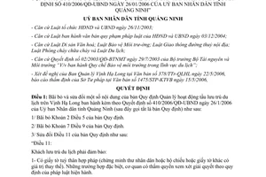 Quyết định 1555/2006/QĐ-UBND bãi bỏ quy định quản lý tàu lưu trú du lịch