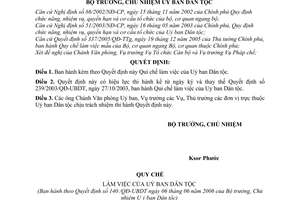 Quyết định 140/QĐ-UBDT  quy chế làm việc Ủy ban Dân tộc