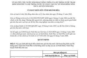 Quyết định 40/2006/QĐ-UBND giá tiêu thụ nước sinh hoạt nông thôn huyện Ninh Hòa Khánh Hòa