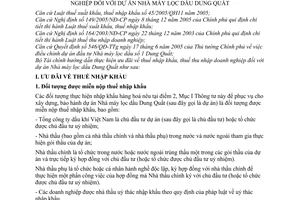 Thông tư 50/2006/TT-BTC hướng dẫn ưu đãi thuế nhập khẩu thu nhập doanh nghiệp dự án Nhà máy lọc dầu Dung Quất