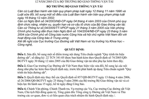 Quyết định 27/2006/QĐ-BGTVT Quy trình tín hiệu đường sắt  sửa đổi 74/2005/QĐ-BGTVT