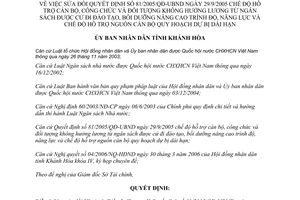 Quyết định 43/2006/QĐ-UBND sửa đổi Quyết định 81/2005/QĐ-UBND Khánh Hòa