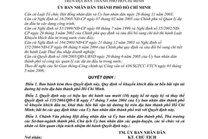Quyết định 83/2006/QĐ-UBND khuyến khích đầu tư bến bãi vận tải đường bộ thành phố Hồ Chí Minh