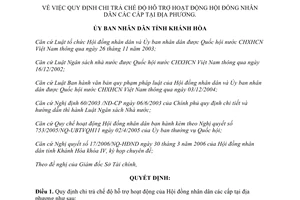 Quyết định 45/2006/QĐ-UBND chi trả chế độ hỗ trợ hoạt động hội đồng nhân dân