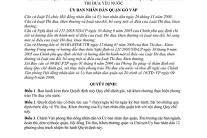 Quyết định 22/2006/QĐ-UBND Quy chế đánh giá, xét Khen thưởng thực hiện phong trào Thi đua yêu nước