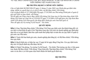 Quyết định 18/2006/QĐ-BBCVT điều chỉnh giá cước Bưu kiện đi quốc tế Tập đoàn Bưu chính Viễn thông Việt Nam cung cấp