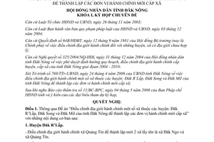 Nghị quyết 03/2006/NQ-HĐND điều chỉnh địa giới hành chính mới tỉnh Đắk Nông