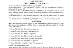 Quyết định 53/2006/QĐ.UBND phê duyệt phương án hoạt động vận chuyển hành khách