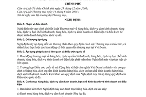 Nghị định 59/2006/NĐ-CP hàng hóa, dịch vụ cấm hạn chế kinh doanh có điều kiện hướng dẫn luật thương mại