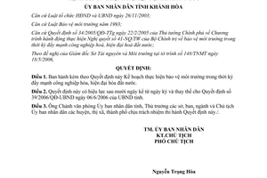 Quyết định 47/2006/QĐ-UBND về Kế hoạch bảo vệ môi trường trong thời kỳ đẩy mạnh