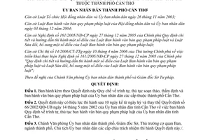 Quyết định 59/2006/QĐ-UBND soạn thảo ban hành văn bản pháp luật Cần Thơ