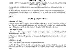 Thông tư liên tịch 06/2006/TTLT-BTNMT-BNV-BNG-BQP hướng dẫn quản lý công tác đo đạc bản đồ địa giới hành chính biên giới quốc gia