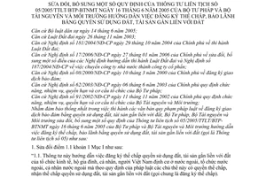 Thông tư liên tịch 03/2006/TTLT-BTP-BTNMT đăng ký thế chấp bảo lãnh bằng quyền sử dụng đất tài sản gắn liền với đất sửa đổi  05/2005/TTLT/BTP-BTNMT