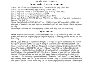 Quyết định 27/2006/QĐ-UBND quản lý hoạt động chăn nuôi, giết mổ, mua bán, vận chuyển động vật sản phẩm,ấp trứng gia cầm tỉnh Tiền Giang