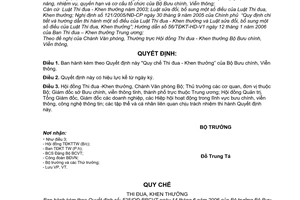 Quyết đinh 525/QĐ-BBCVT Quy chế Thi đua-Khen thưởng