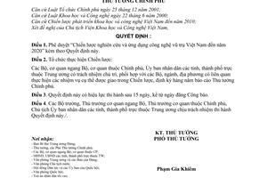 Quyết định 137/2006/QĐ-TTg “Chiến lược nghiên cứu ứng dụng công nghệ vũ trụ đến 2020”