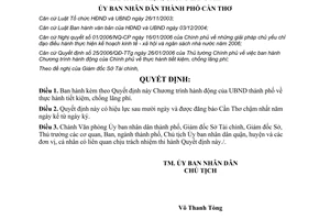 Quyết định 60/2006/QĐ-UBND thực hành tiết kiệm chống lãng phí Cần Thơ